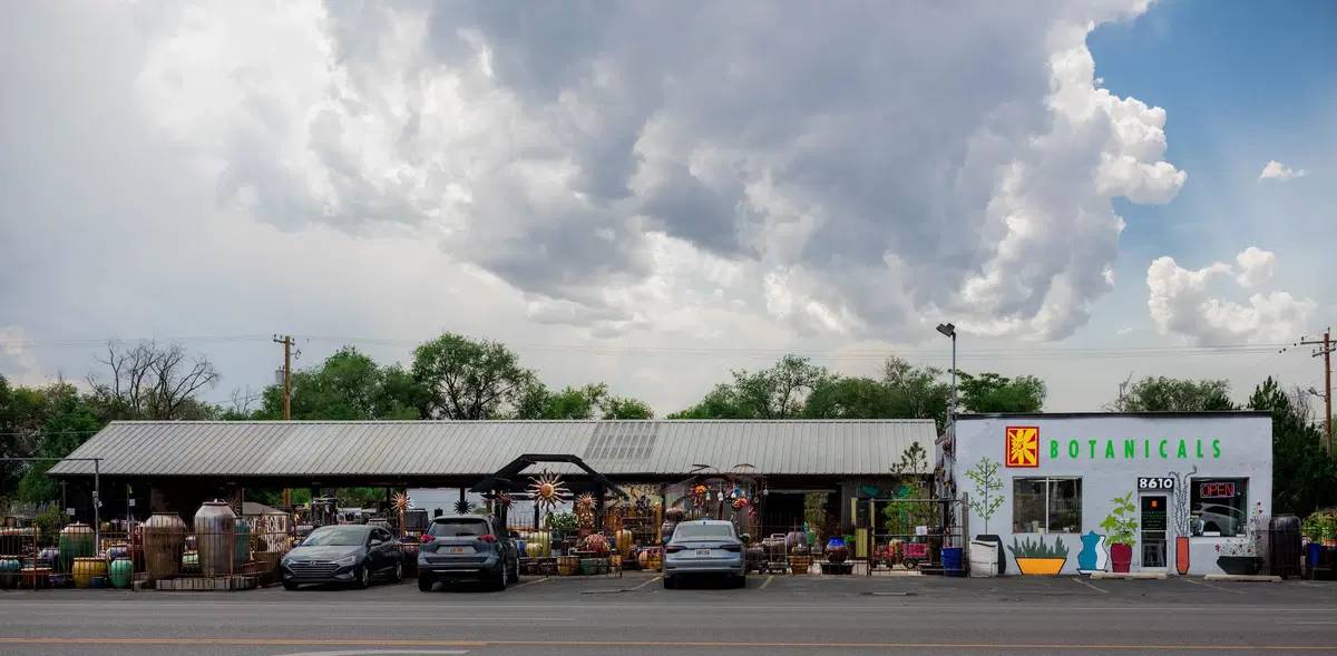 panoramic view of botanicals sandy storefront and yard