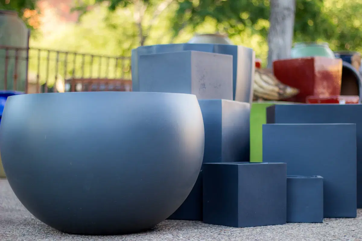 botanicals exclusive pottery display of larger pots
