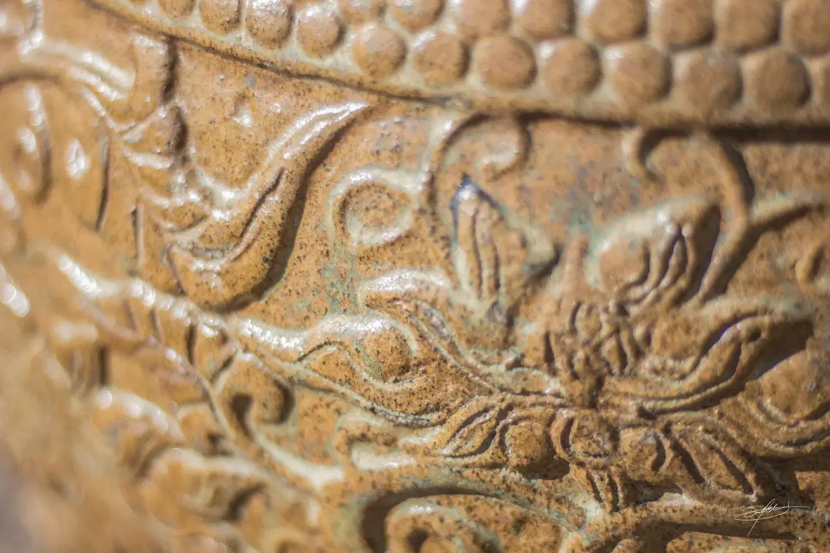 intricate art on a pot