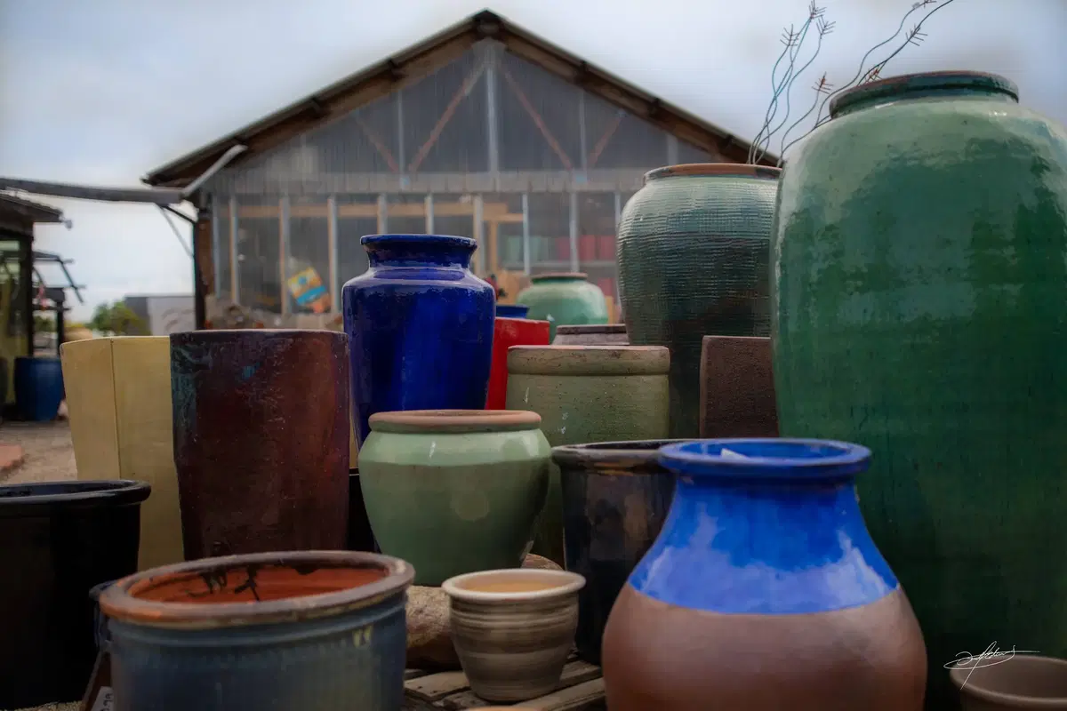 collection of enormous high fired pottery